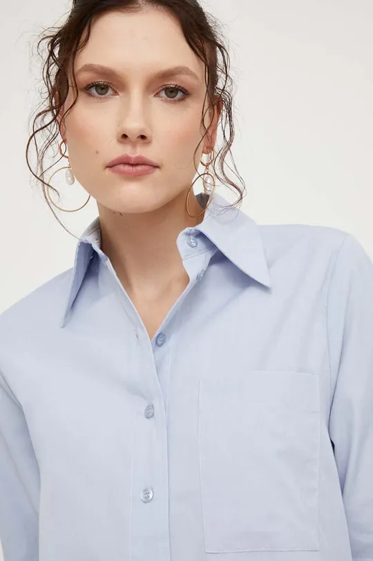 plava Pamučna košulja Answear Lab Ženski