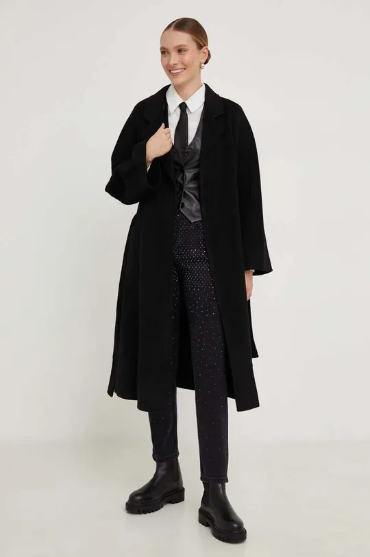 Шерстяное пальто Answear Lab 3016.FKK чёрный WZ23