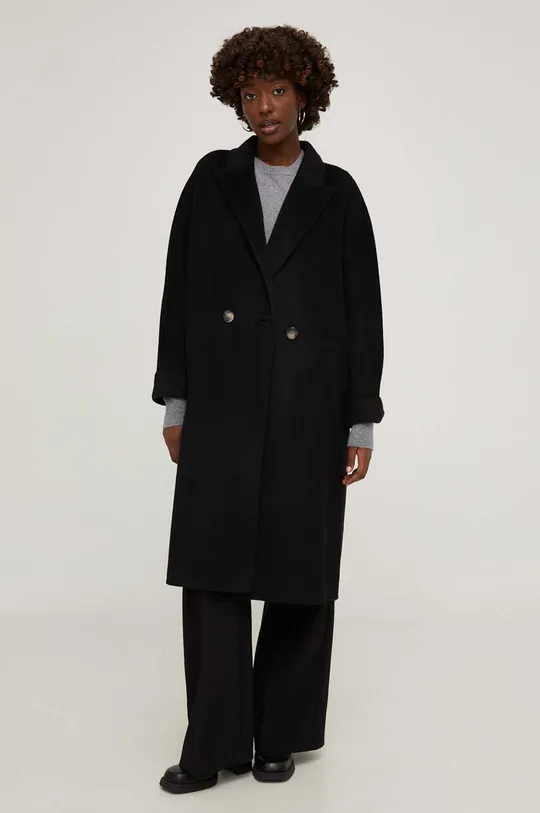 Вовняне пальто Answear Lab чорний