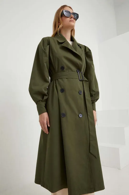 zöld Answear Lab kabát X NO SHAME limitált kollekció Női