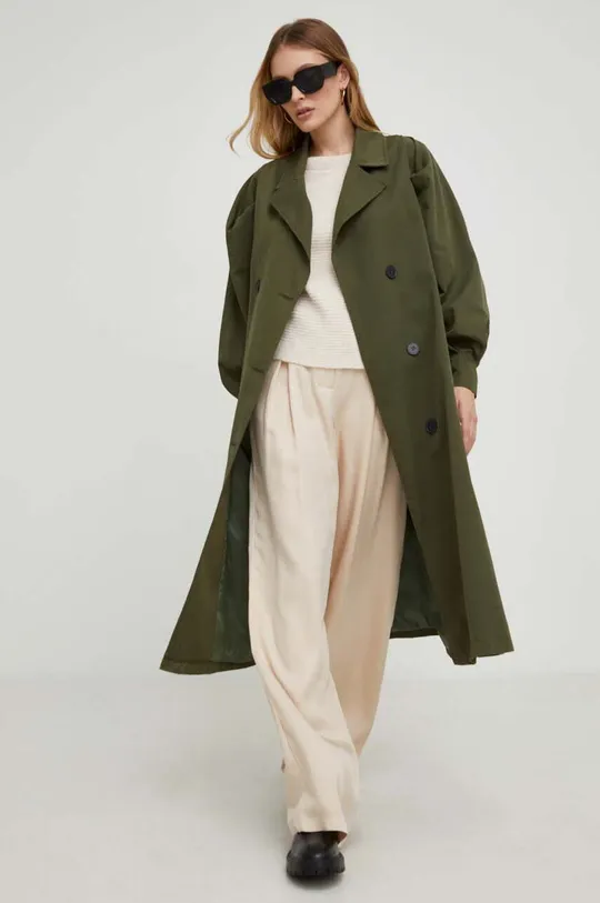 Kabát Answear Lab X limitovaná kolekcia NO SHAME zelená