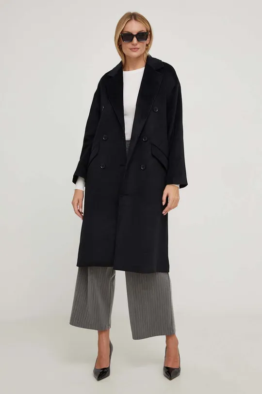 Пальто з вовною Answear Lab чорний