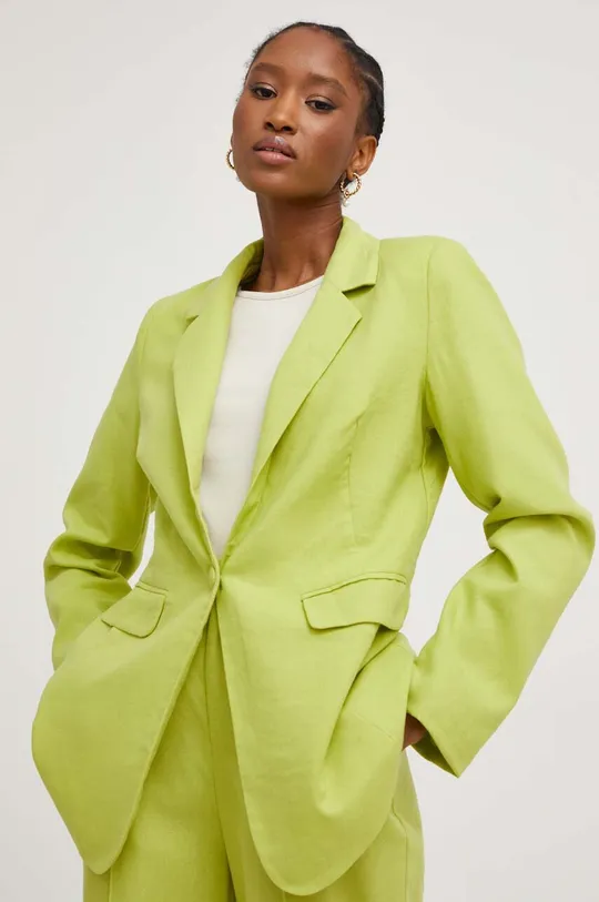 πράσινο Σακάκι με λινό Answear Lab Γυναικεία