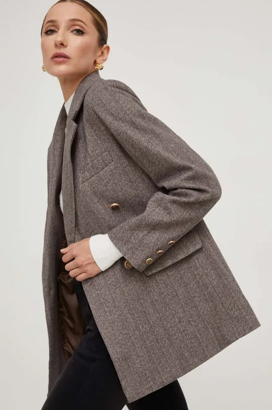 коричневий Піджак з домішкою вовни Answear Lab Жіночий