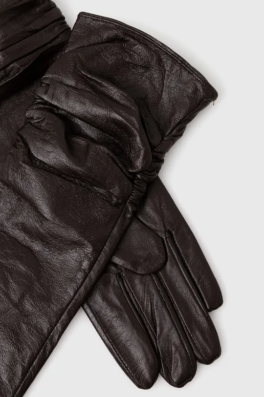 Шкіряні рукавички Answear Lab коричневий