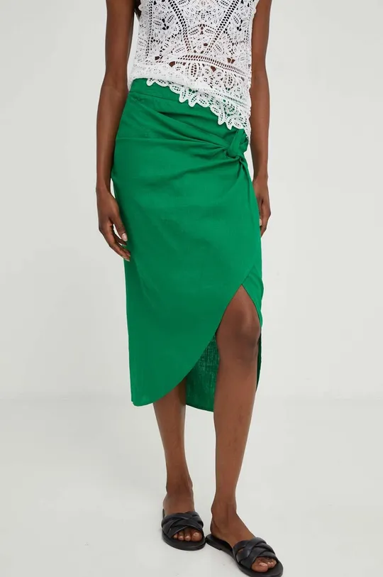 πράσινο Φούστα από λινό μείγμα Answear Lab Γυναικεία