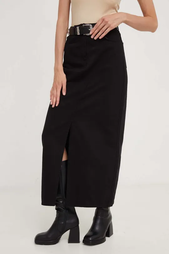 čierna Rifľová sukňa Answear Lab X limitovaná kolekcia NO SHAME Dámsky