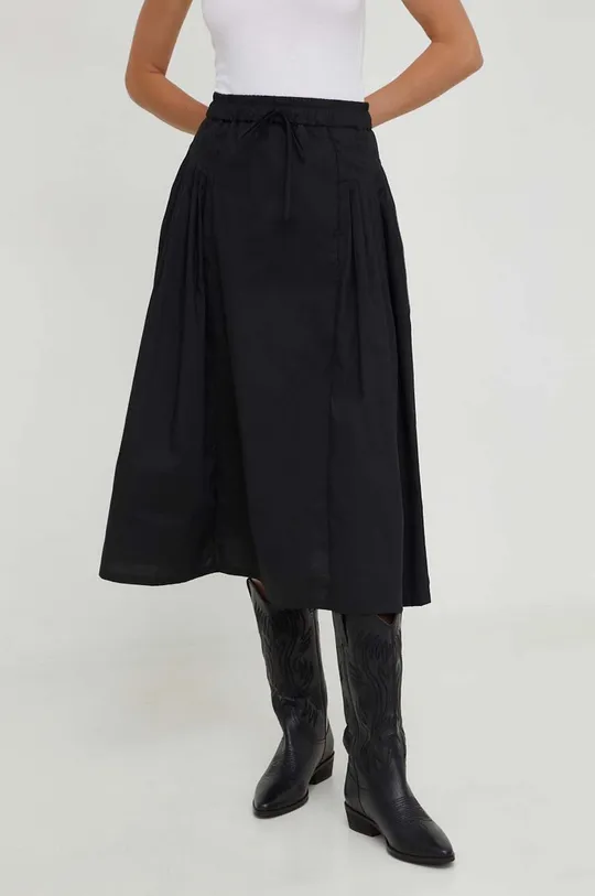 čierna Bavlnená sukňa Answear Lab Dámsky
