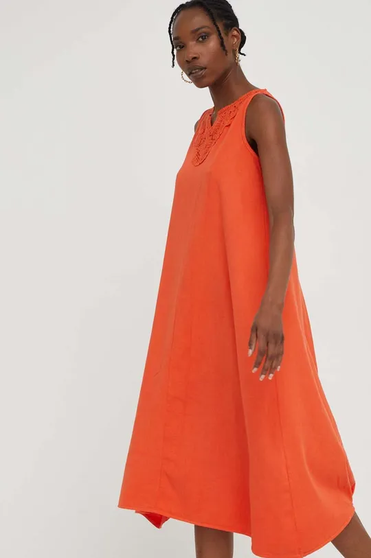 πορτοκαλί Βαμβακερό φόρεμα Answear Lab Γυναικεία