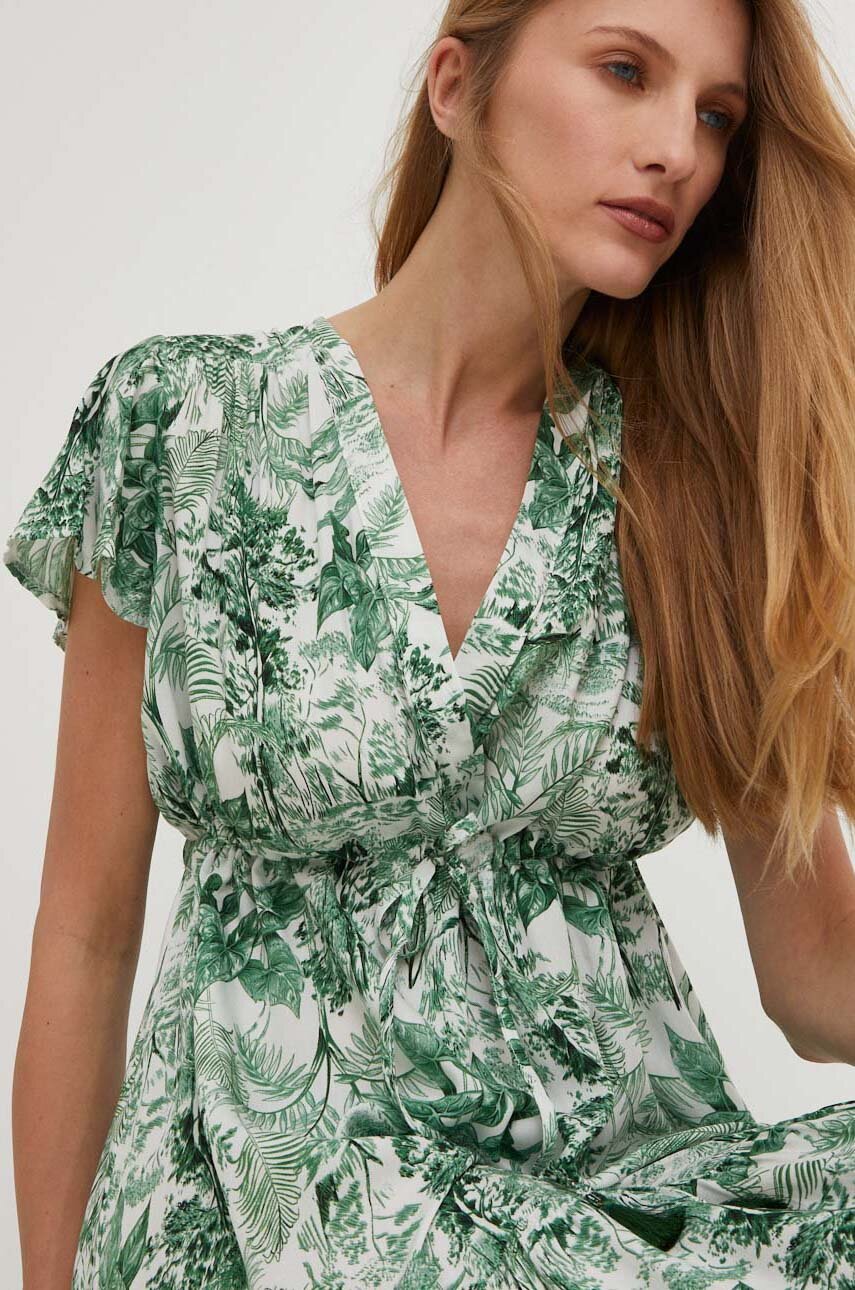 Answear Lab sukienka kolor zielony midi oversize