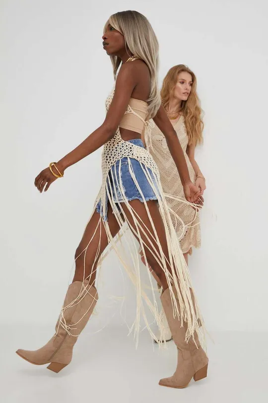 beżowy Answear Lab sukienka plażowa X kolekcja limitowana BE SHERO Damski