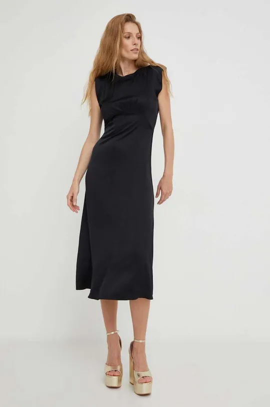 Answear Lab sukienka jedwabna X kolekcja limitowana BE SHERO czarny