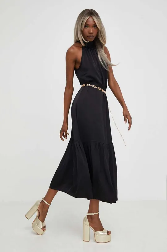 Φόρεμα με μετάξι Answear Lab X limited collection BE SHERO μαύρο