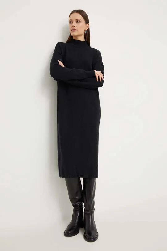 μαύρο Φόρεμα από μείγμα μαλλιού Answear Lab Γυναικεία