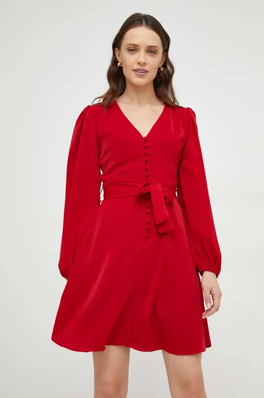 rdeča Obleka Answear Lab Ženski
