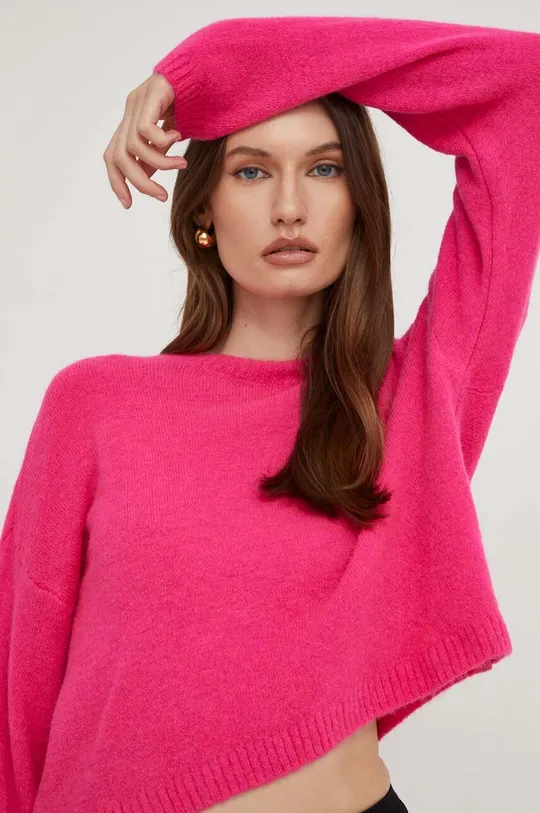 różowy Answear Lab sweter z wełną X kolekcja limitowana NO SHAME Damski