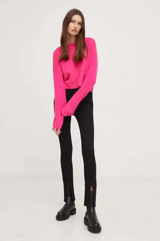 Answear Lab gyapjú pulóver X NO SHAME limitált kollekció rózsaszín