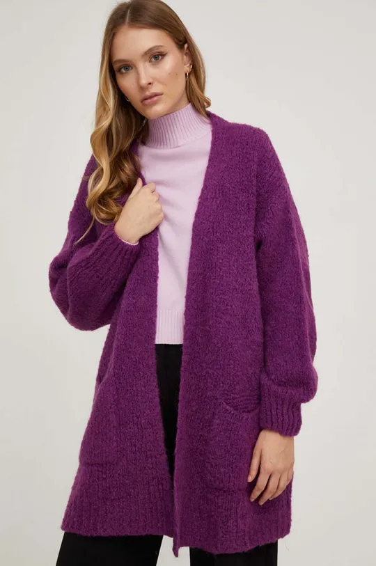 фиолетовой Кардиган с шерстью Answear Lab Женский