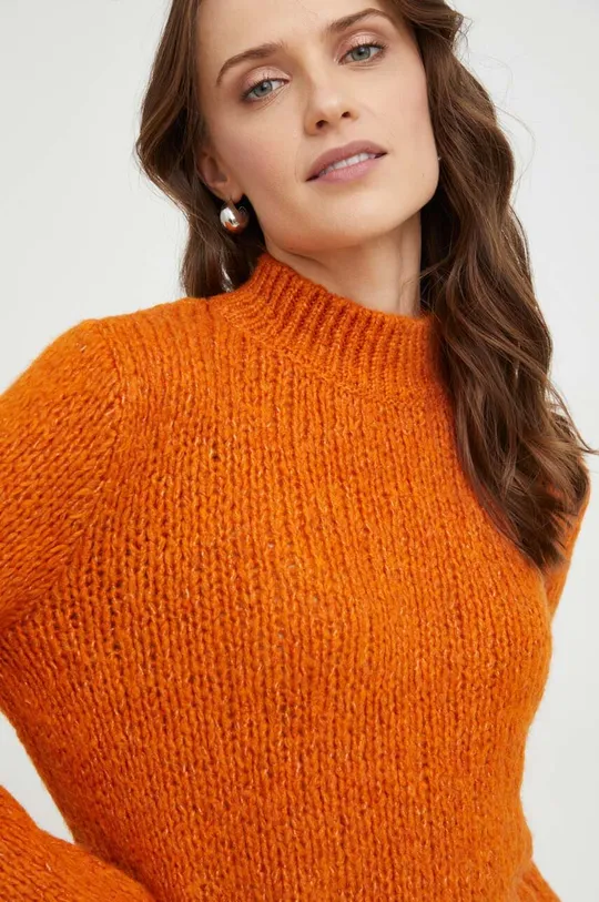 pomarańczowy Answear Lab sweter z wełną
