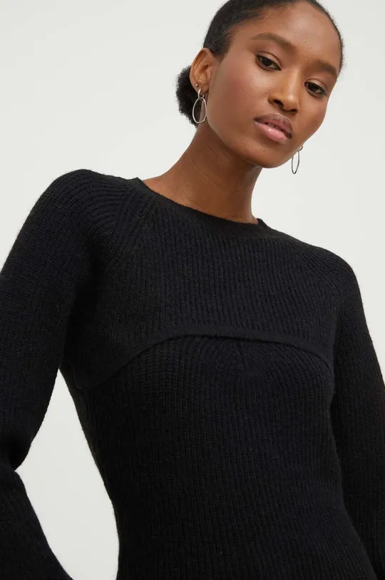 Vlnený sveter Answear Lab čierna