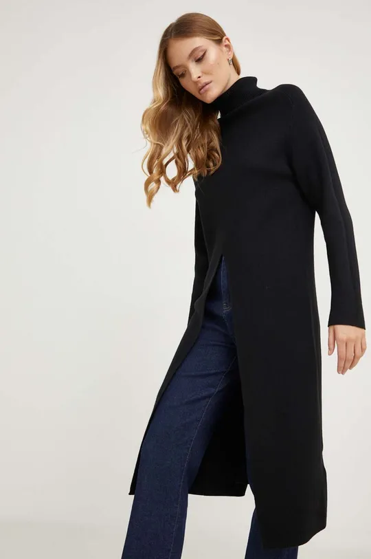 fekete Answear Lab gyapjúkeverék pulóver Női