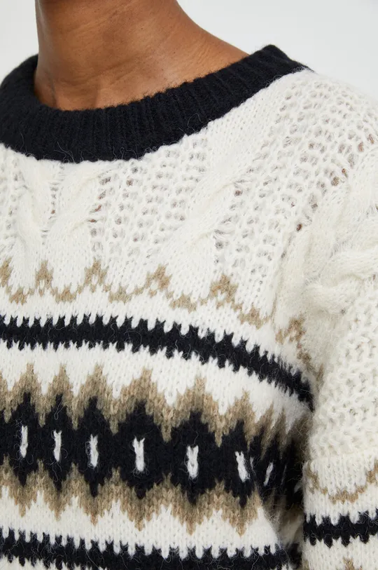 beżowy Answear Lab sweter z wełną
