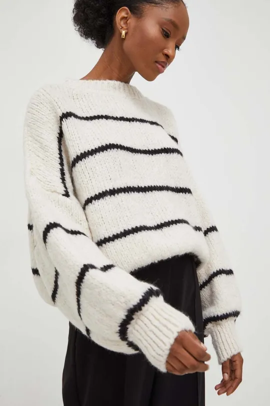 beżowy Answear Lab sweter z wełną Damski