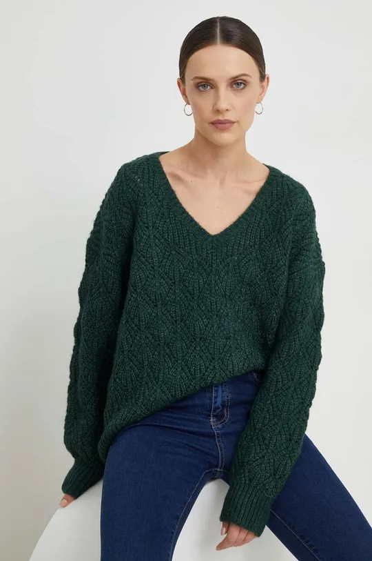 zöld Answear Lab gyapjú pulóver Női