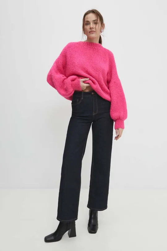 Vuneni pulover Answear Lab roza