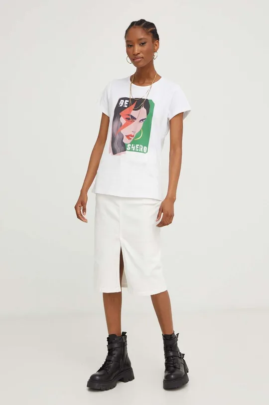 Answear Lab t-shirt x kolekcja limitowana BE SHERO biały