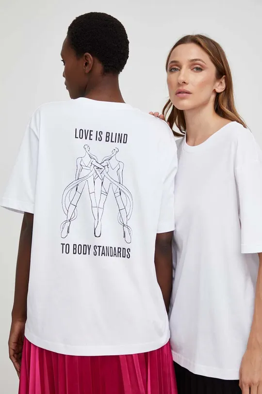 biały Answear Lab t-shirt X kolekcja limitowana NO SHAME Damski
