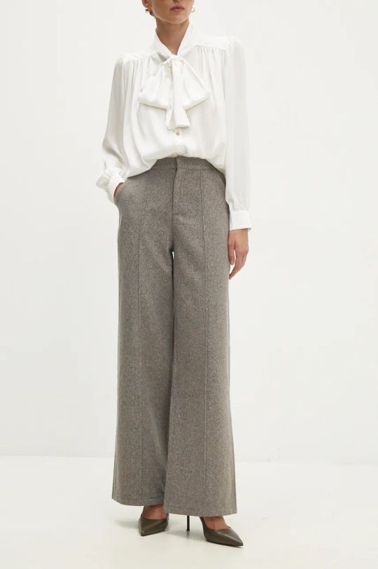 Answear Lab pantaloni alta grigio 23317jp.FKK