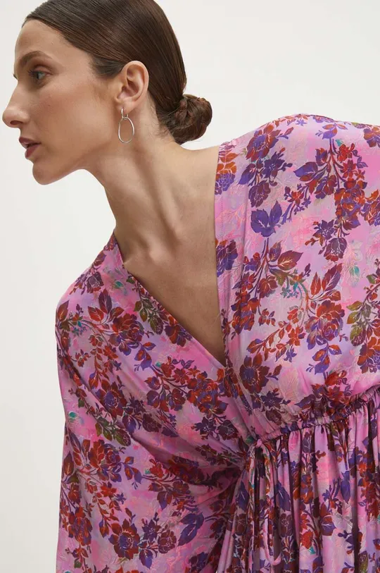 roza Svilena haljina Answear Lab
