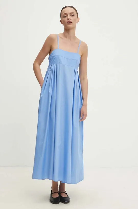 plava Pamučna haljina Answear Lab Ženski