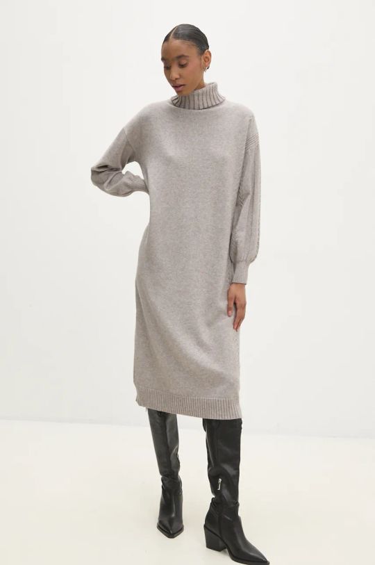 Obleka Answear Lab Oversize siva W2123.hos