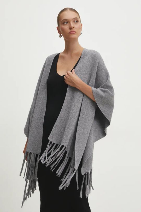 Answear Lab poncho a maglia fine grigio M1796.HLK