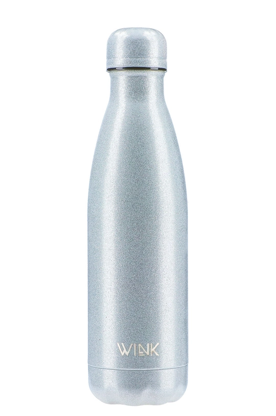 srebrny Wink Bottle butelka termiczna GLITTER SILVER Damski