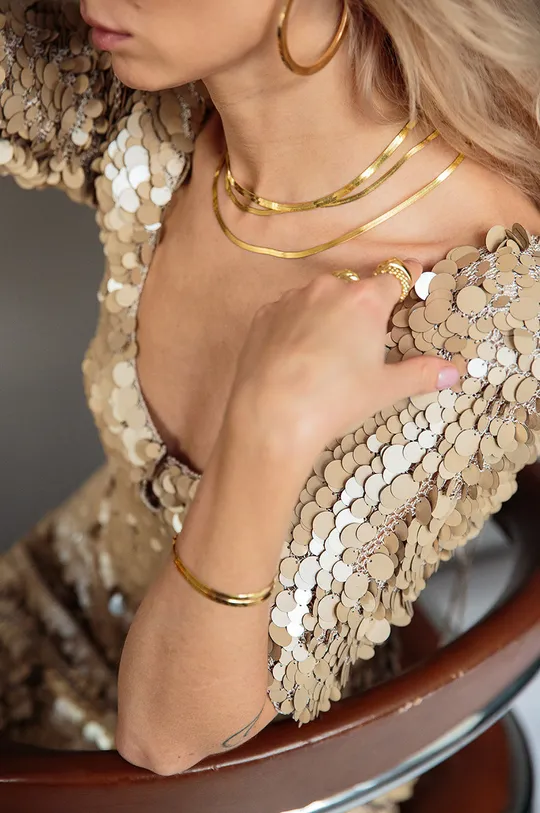 Strieborný pozlátený náhrdelník ANIA KRUK Vintage zlatá