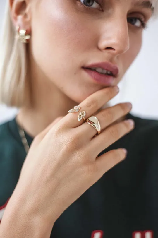 Серебряное кольцо с позолотой ANIA KRUK  Серебро покрытое золотом 999 пробы, Цирконий