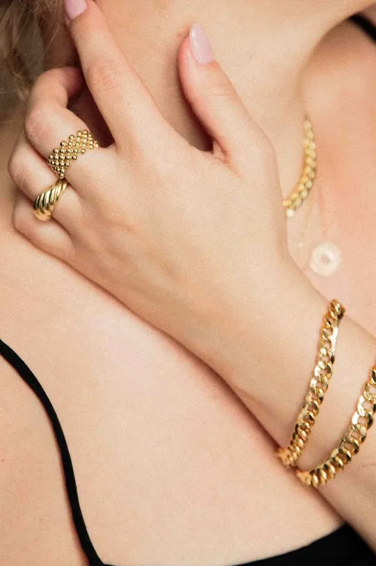 Srebrni prsten pokriven zlatom ANIA KRUK Vintage  Srebro pozlaćeno zlatom od 24k