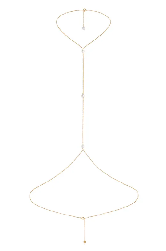 золотий Позолочений корпусний ланцюжок з перлами ANIA KRUK Жіночий