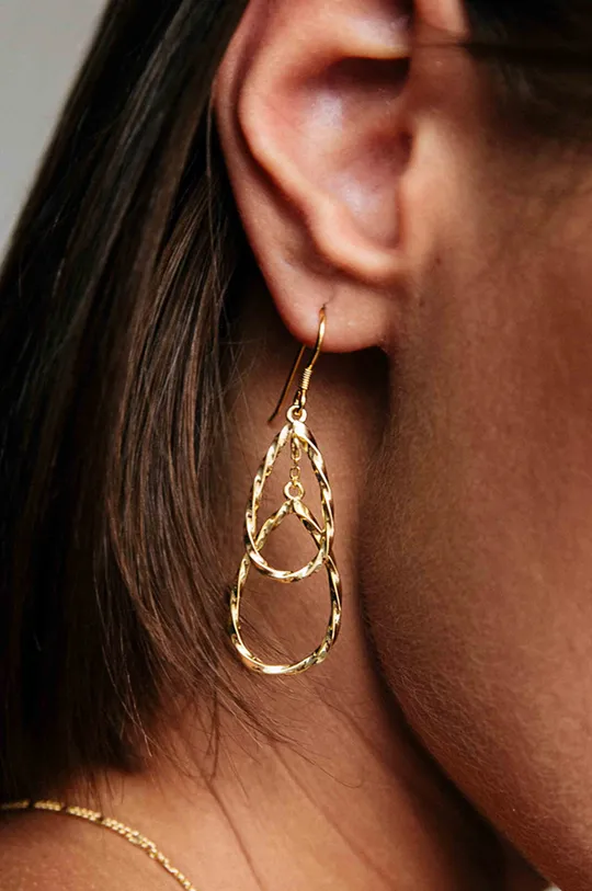 Ασημένια επιχρυσωμένα σκουλαρίκια ANIA KRUK Glamour χρυσαφί