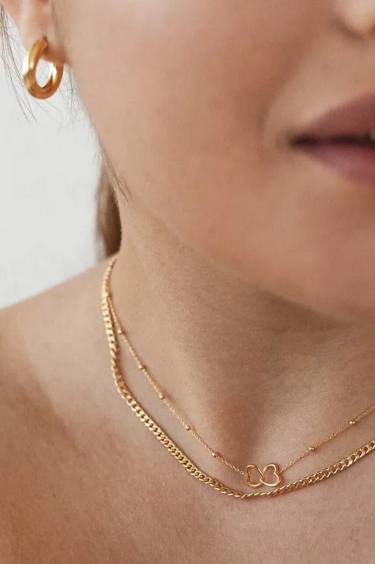 Strieborný pozlátený náhrdelník ANIA KRUK ROMANTICA zlatá
