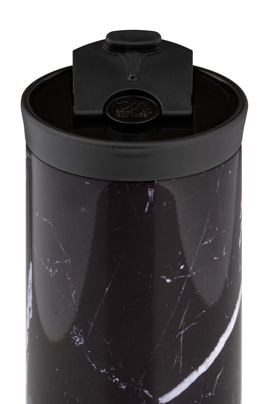 24bottles - Termosz bögre Travel Tumbler Black Marble 600ml fekete