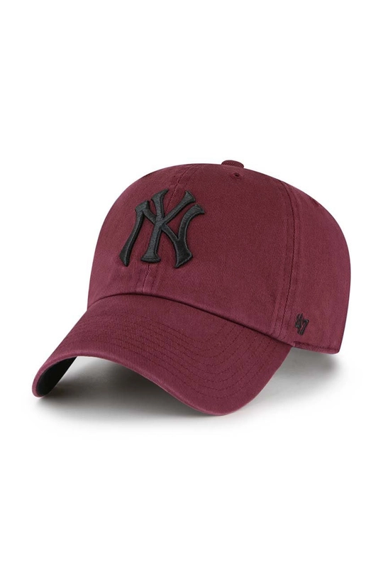 bordowy 47brand czapka z daszkiem bawełniana MLB New York Yankees Unisex