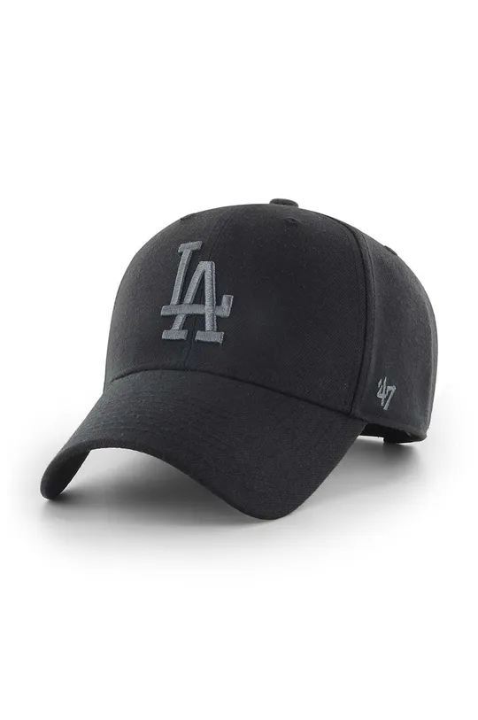 μαύρο Βαμβακερό καπέλο του μπέιζμπολ 47brand Mlb Los Angeles Dodgers Unisex