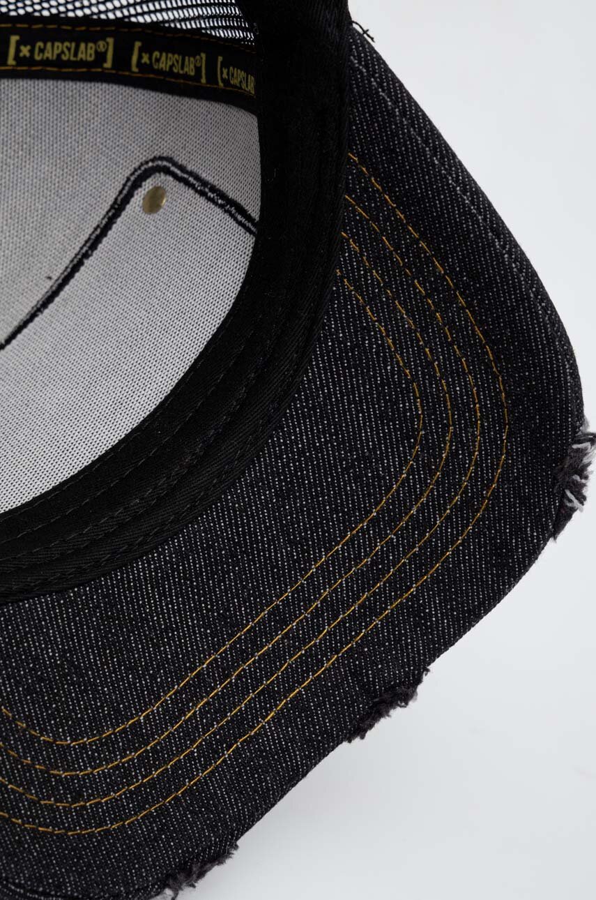 Capslab czapka z daszkiem jeansowa DC Comics kolor czarny z aplikacją