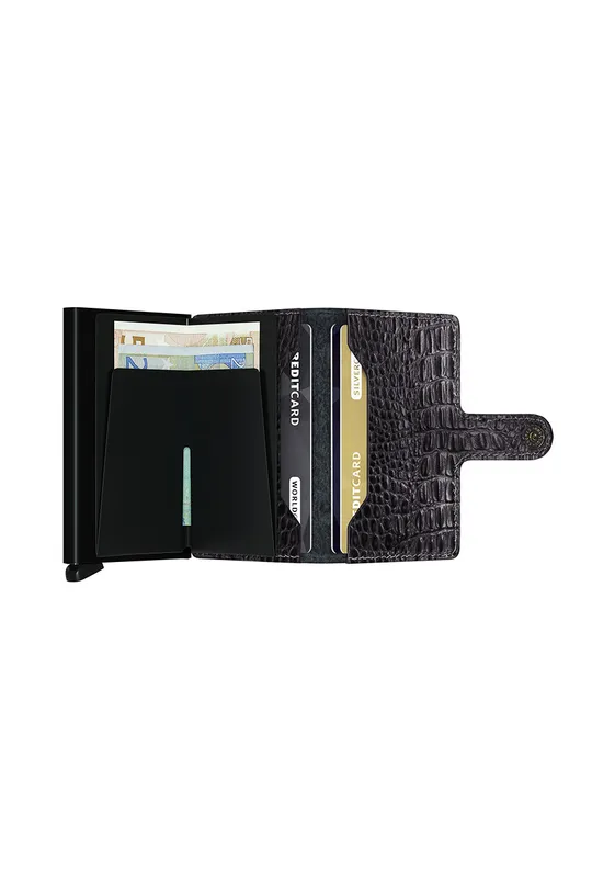 Usnjena denarnica Secrid  Material 1: 100% Naravno usnje Material 2: 100% Aluminij