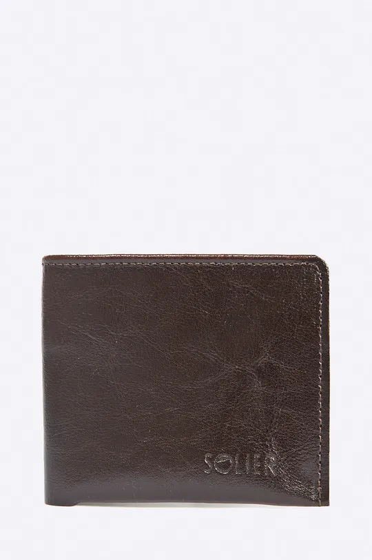 коричневый Solier - Кожаный кошелёк Мужской