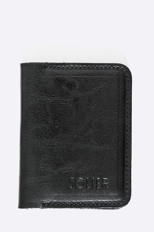 černá Solier - Kožená peněženka Pánský